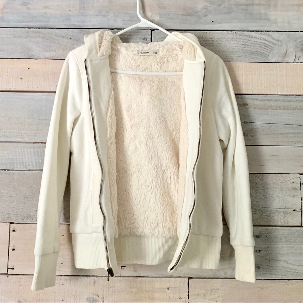 Old Navy Faux Fur Lined Zip-Up Hoodie